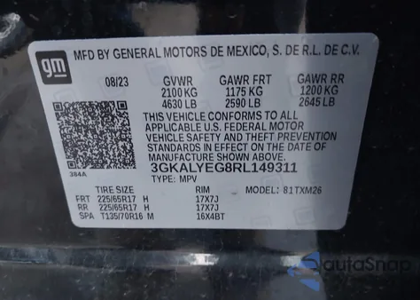 2024 GMC Terrain Awd At4 из США, поврежденный, VIN 3GKALYEG8RL149311